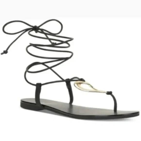 NWT INC Ganesa Faux Leather Ankle Tie Strappy Heart Gladiator Sandals Size 6 - Picture 3 of 6